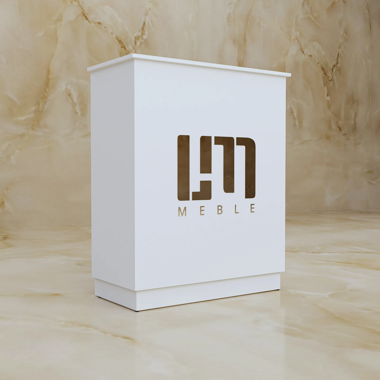 Lada recepcyjna Linea Base Mat, biały mat, widok 3