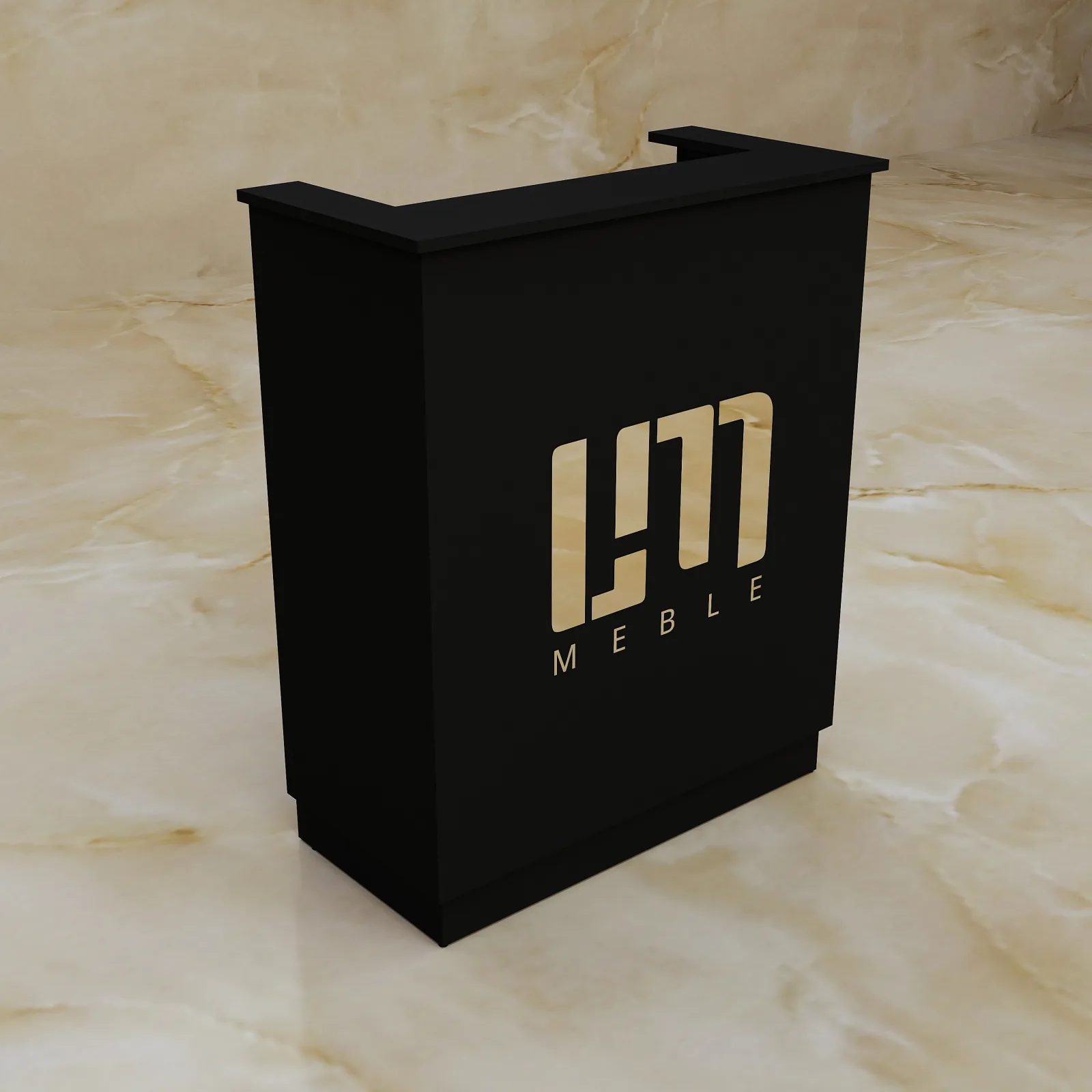 Lada recepcyjna Linea Base Mat, czarny mat