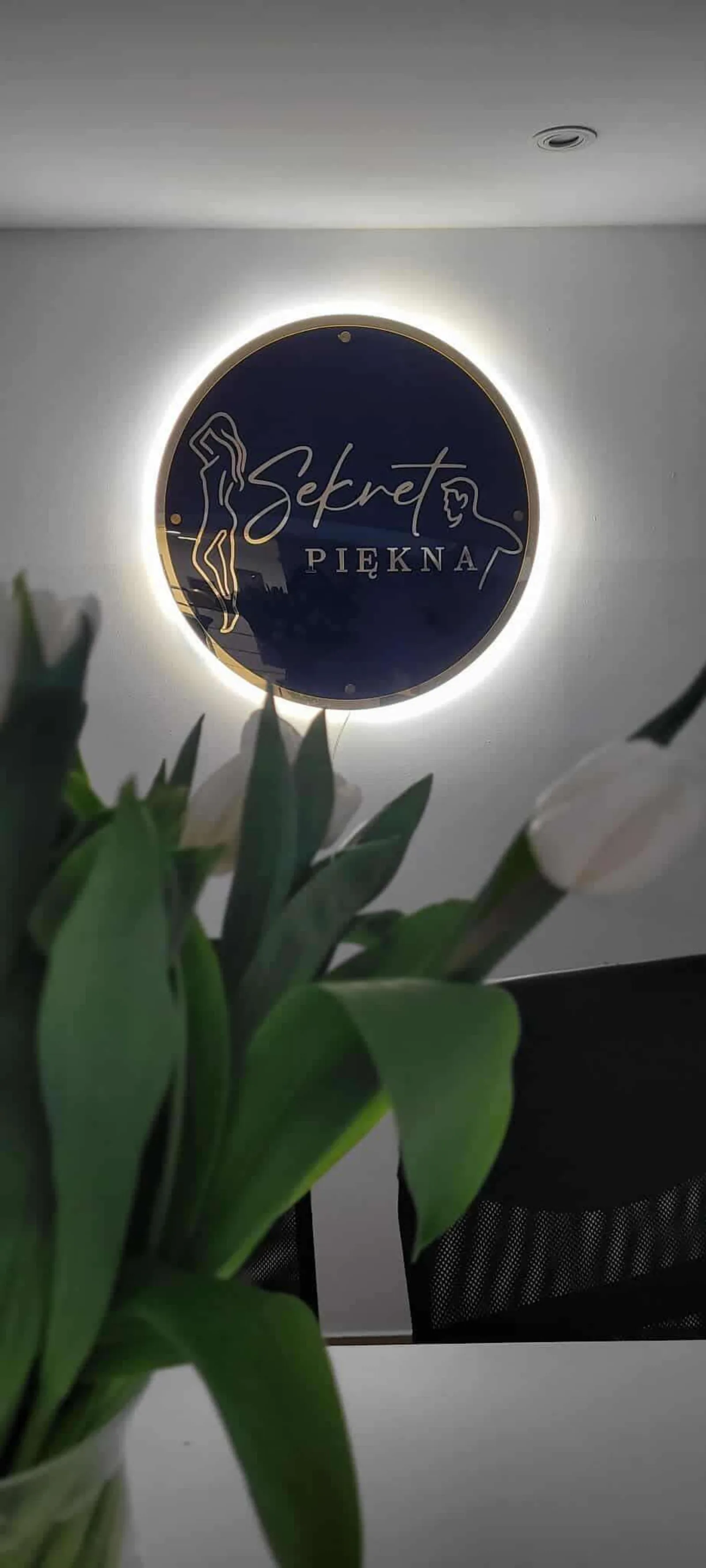 Logo w kole z podświetleniem – podświetlane logo na ciemnym tle