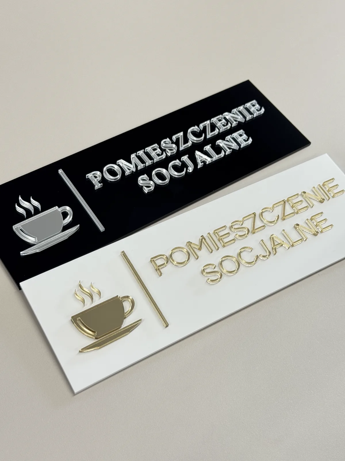 Tabliczka 3D: Pomieszczenie socjalne z piktogramem