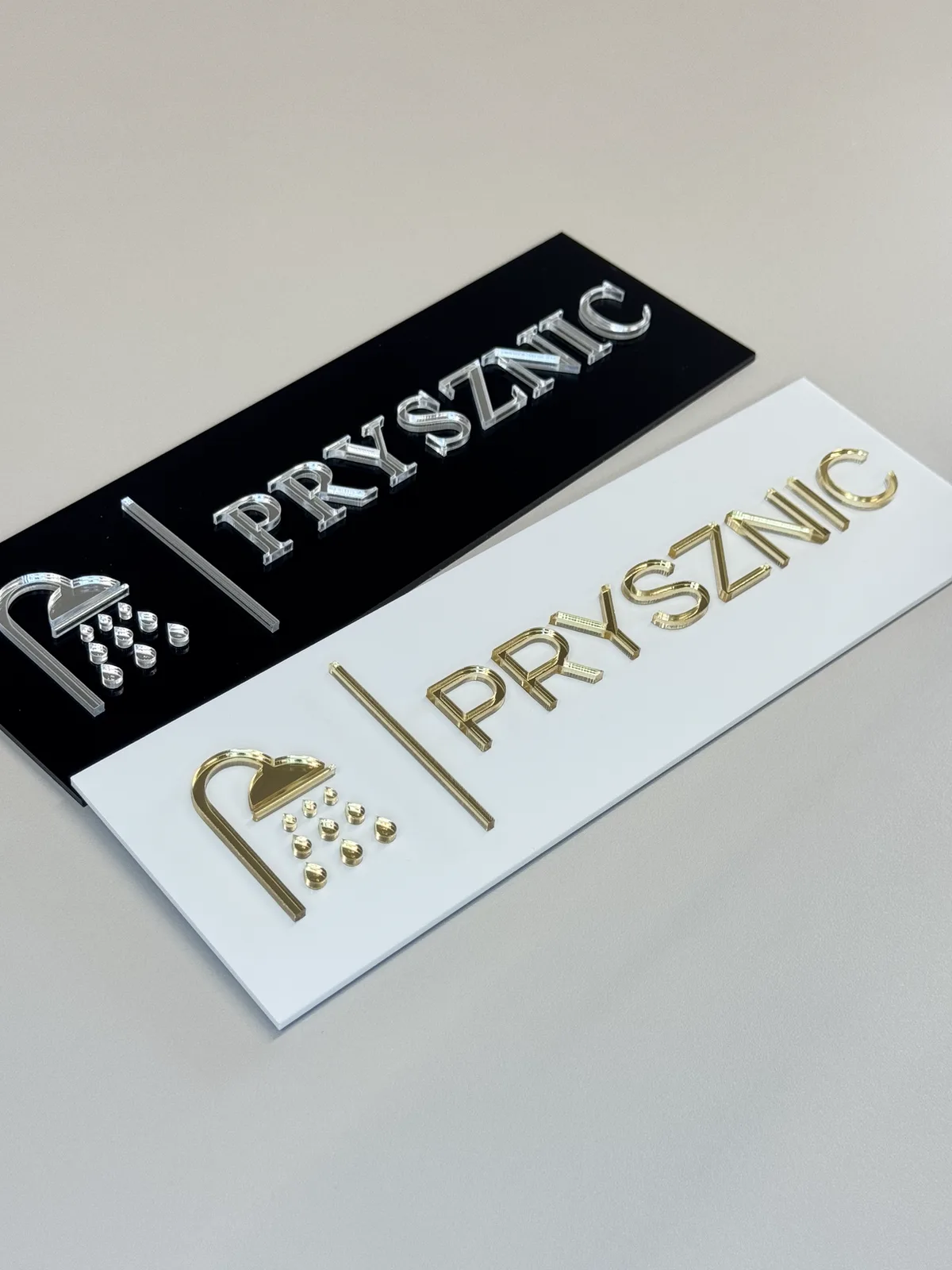 Tabliczka 3D: Prysznic z piktogramem