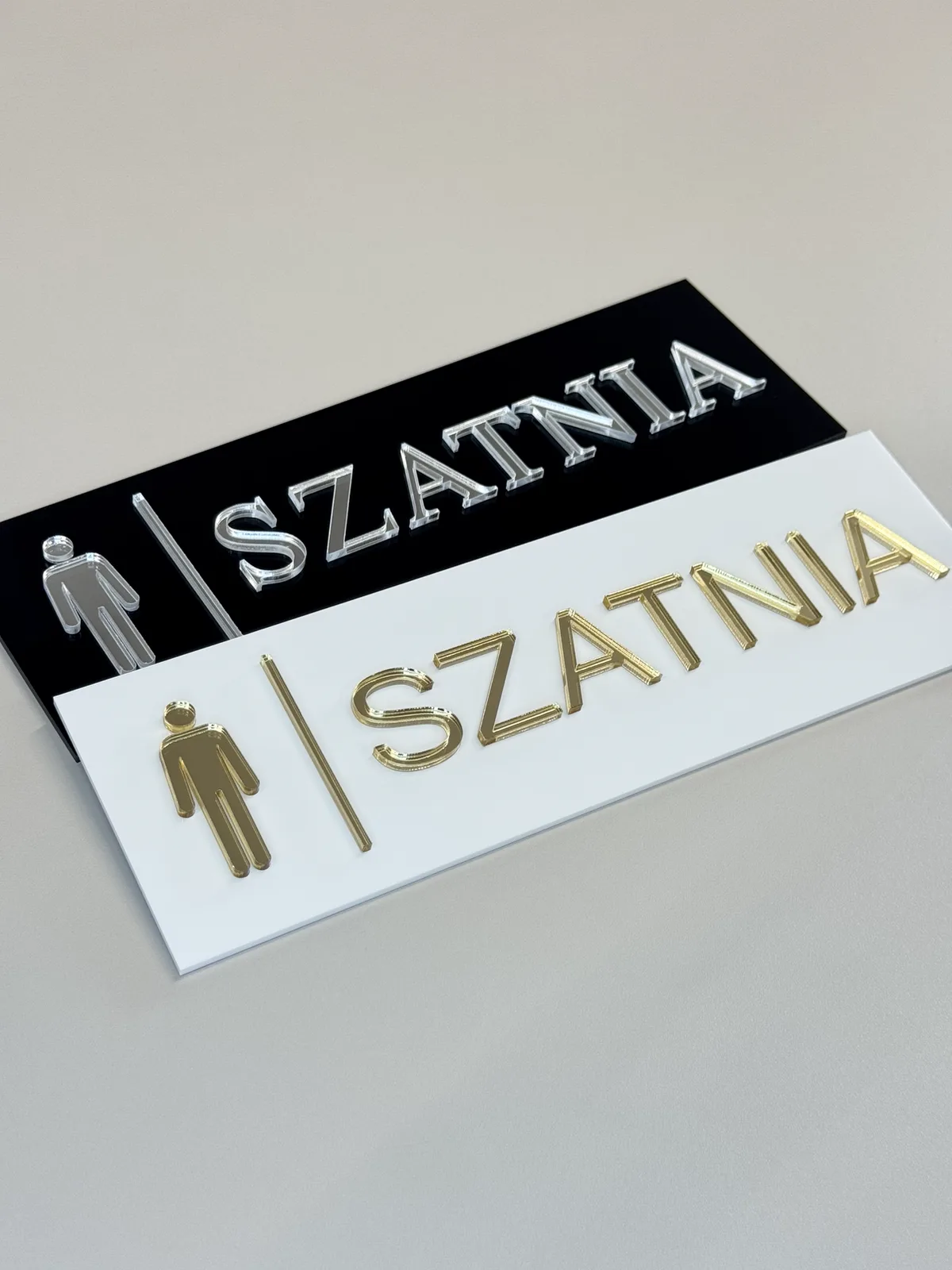 Tabliczka 3D: Szatnia męska z piktogramem